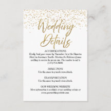 ホワイトおよび金ゴールドグリッター結婚の詳細カード