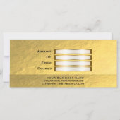 ホワイトおよび金ゴールドフェイクフォイルGlamギフト券 (裏面)