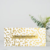 ホワイトおよび金ゴールドフェイクフォイルGlamギフト券 (スタンド正面)