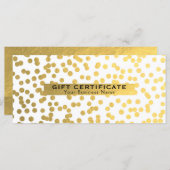 ホワイトおよび金ゴールドフェイクフォイルGlamギフト券 (正面/裏面)