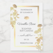 ホワイトおよび金ゴールドフローラ製品のパッケージングラベルと フードラベル (シングルラベル)