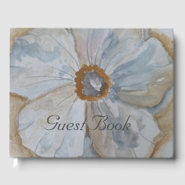ホワイトおよび金ゴールドフローラ ゲストブック