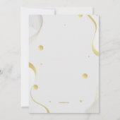 ホワイトおよび金ゴールドプロム 招待状 (裏面)