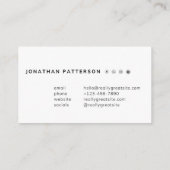 ホワイトおよび金ゴールドミニマリストの名刺 名刺 (裏面)