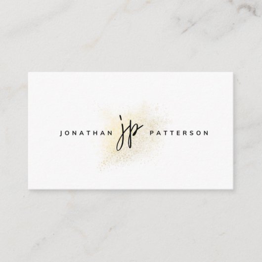 ホワイトおよび金ゴールドミニマリストの名刺 名刺 (正面)