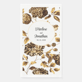 ホワイトおよび金ゴールドヴィンテージフローラ結婚つる植物