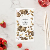 ホワイトおよび金ゴールドヴィンテージフローラ結婚つる植物 (インサイチュ)