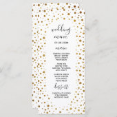 ホワイトおよび金ゴールド紙吹雪フォイル結婚のメニューカード メニュー (正面/裏面)