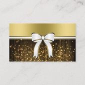 ホワイトおよび金ゴールド結婚リボンのWebサイトエンクロージャ エンクロージャーカード (裏面)