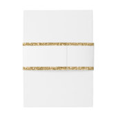 ホワイトおよび金ゴールド縁ど結婚グリッター 招待状ベリーバンド (裏面例)