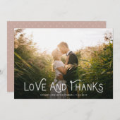 ホワイトお洒落タイポグラフィ |写真を撮ってありがとうございます サンキューカード (正面/裏面)