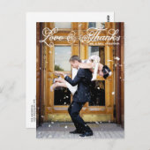 ホワイトかわいらしスクリプ結婚ト写真 ポストカード (正面/裏面)