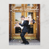 ホワイトかわいらしスクリプ結婚ト写真 ポストカード (正面)