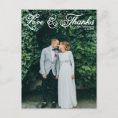 ホワイトかわいらしスクリプ結婚ト写真 ポストカード (正面)