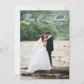 ホワイトかわいらしス結婚クリプトのThank You Flat Card サンキューカード (正面)