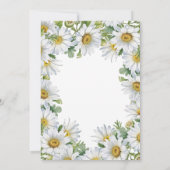 ホワイトかわいらしデイジーフローラグリーナリー誕生日 招待状 (裏面)