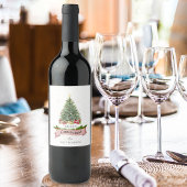 ホワイトかわいらしピフェイクンクグリッターメリークリスマス ワインラベル