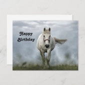 ホワイトかわいらしホースクラウドフォト誕生日 ポストカード (正面/裏面)