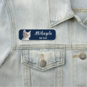 ホワイトかわいらし子猫ベットテック   名札 (インサイチュ)