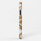 ホワイトきらきら光る金ゴールドジェムストーンwパーブダイヤモンドグリッター Case-Mate iPhoneケース (裏面/右)