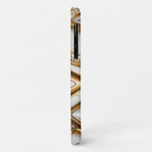 ホワイトきらきら光る金ゴールドジェムストーンwパーブダイヤモンドグリッター Case-Mate iPhoneケース (裏面/左)