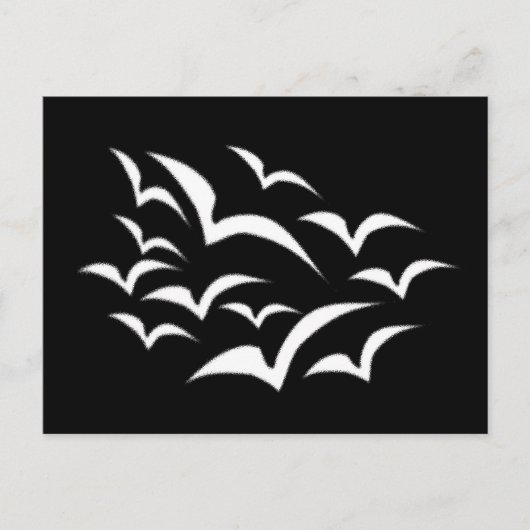 ホワイトこうもりクラウドポストカード ポストカード (正面)