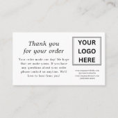 ホワイトご注文ありがとうございます |ロゴカード コーリングカード (正面)