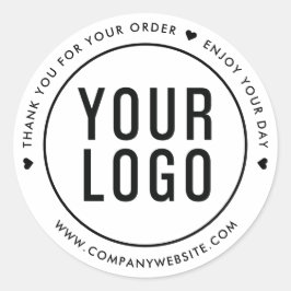 ホワイトご注文スタンプのロゴ ラウンドシール