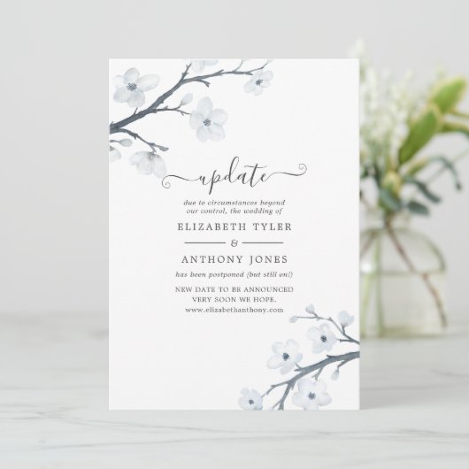 ホワイトさくらんぼの結婚花咲きの更新 招待状 (スタンド正面)