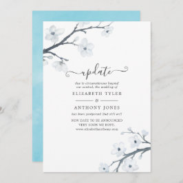 ホワイトさくらんぼの結婚花咲きの更新 招待状