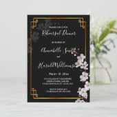 ホワイトさくらんぼの花々&ゴールデンフレームリハーサルディン 招待状 (スタンド正面)