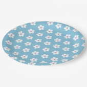 ホワイトさくらんぼの花が青 ペーパープレート (アングル)