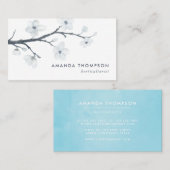 ホワイトさくらんぼの花フローラ 名刺 (正面/裏面)