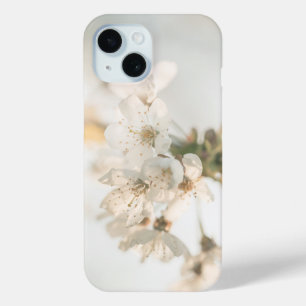 ホワイトさくらんぼの花自然写真 iPhone 15ケース