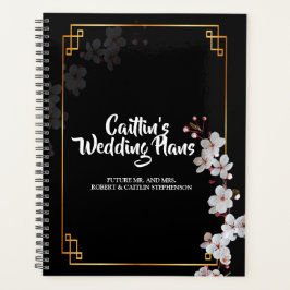 ホワイトさくらんぼの花&ゴールデンフラムウェディングプランナー プランナー手帳