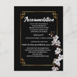 ホワイトさくらんぼの花&ゴールデンフレームアコモデーション 案内ポストカード