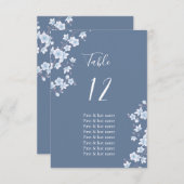 ホワイトさくらんぼフラズダスティーブルー座席表 招待状 (正面/裏面)