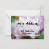 ホワイトさくらんぼブロッサムの新しいアドレスのお知らせ ノートカード (正面)