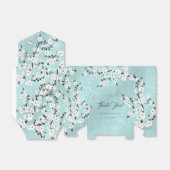 ホワイトさくらんぼブロッサムアイスブルー |あり結婚がとう フェイバーボックス (折り畳みなし)