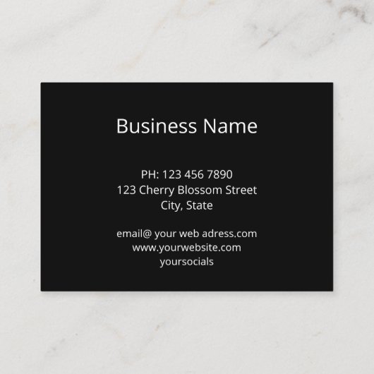 ホワイトさくらんぼブロッサムブラックマーブルアンダーテイカー 名刺 (裏面)