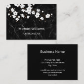 ホワイトさくらんぼブロッサムブラックマーブルアンダーテイカー 名刺 (正面/裏面)