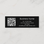 ホワイトさくらんぼブロッサムブラックマーブルQRコード スキニー名刺 (裏面)