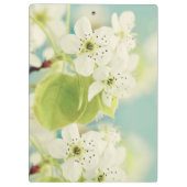 ホワイトさくらんぼブロッサムモノグラムイニシャルクリップボード クリップボード (裏面)