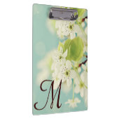 ホワイトさくらんぼブロッサムモノグラムイニシャルクリップボード クリップボード (右)