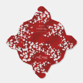 ホワイトさくらんぼブロッサムレッドサンキュー誕生日 フェイバーボックス (折り畳みなし)