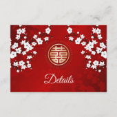 ホワイトさくらんぼブロッサム中国の結婚ズ詳細 エンクロージャーカード (正面)
