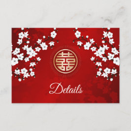 ホワイトさくらんぼブロッサム中国の結婚ズ詳細 エンクロージャーカード