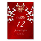 ホワイトさくらんぼブ中国のロ結婚ズ テーブルナンバー (正面)
