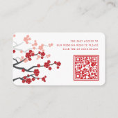 ホワイトさくらんぼ中国のの結婚Webサイトカード エンクロージャーカード (裏面)