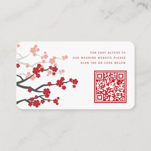 ホワイトさくらんぼ中国のの結婚Webサイトカード エンクロージャーカード (裏面)